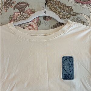 Pro Standard, NBA Store, Crop Off White Short Sleeve Tee with Blue Patch, NBA